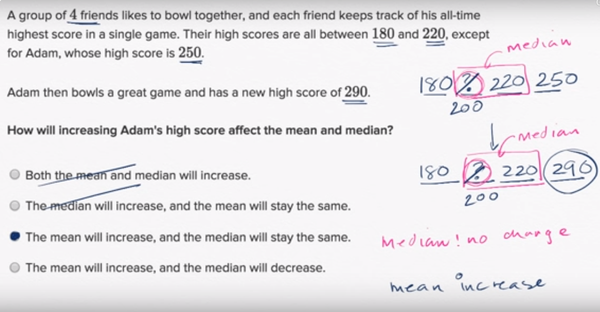 Impact on median & mean - increasing an outlier fig 1