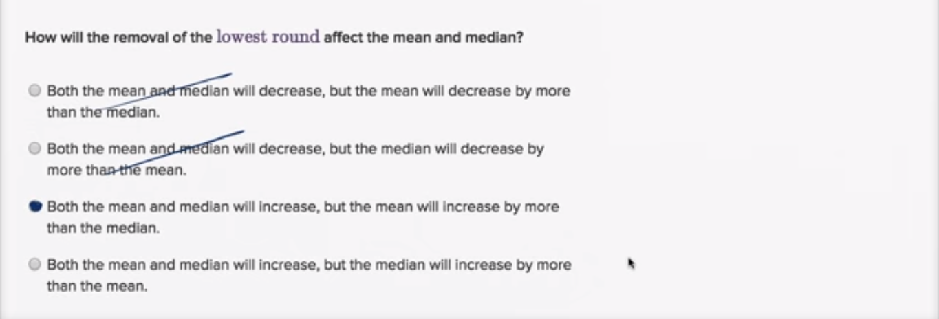 Impact on median & mean - removing an outlier fig 2