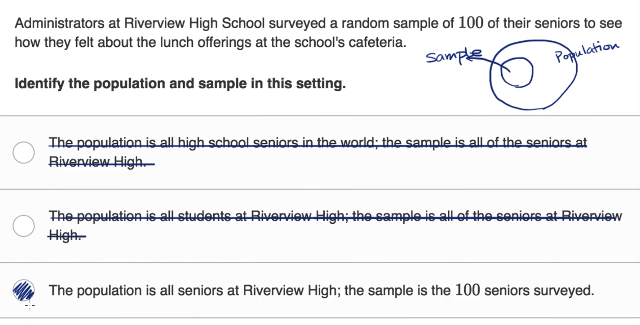 Identifying a sample and population fig 1