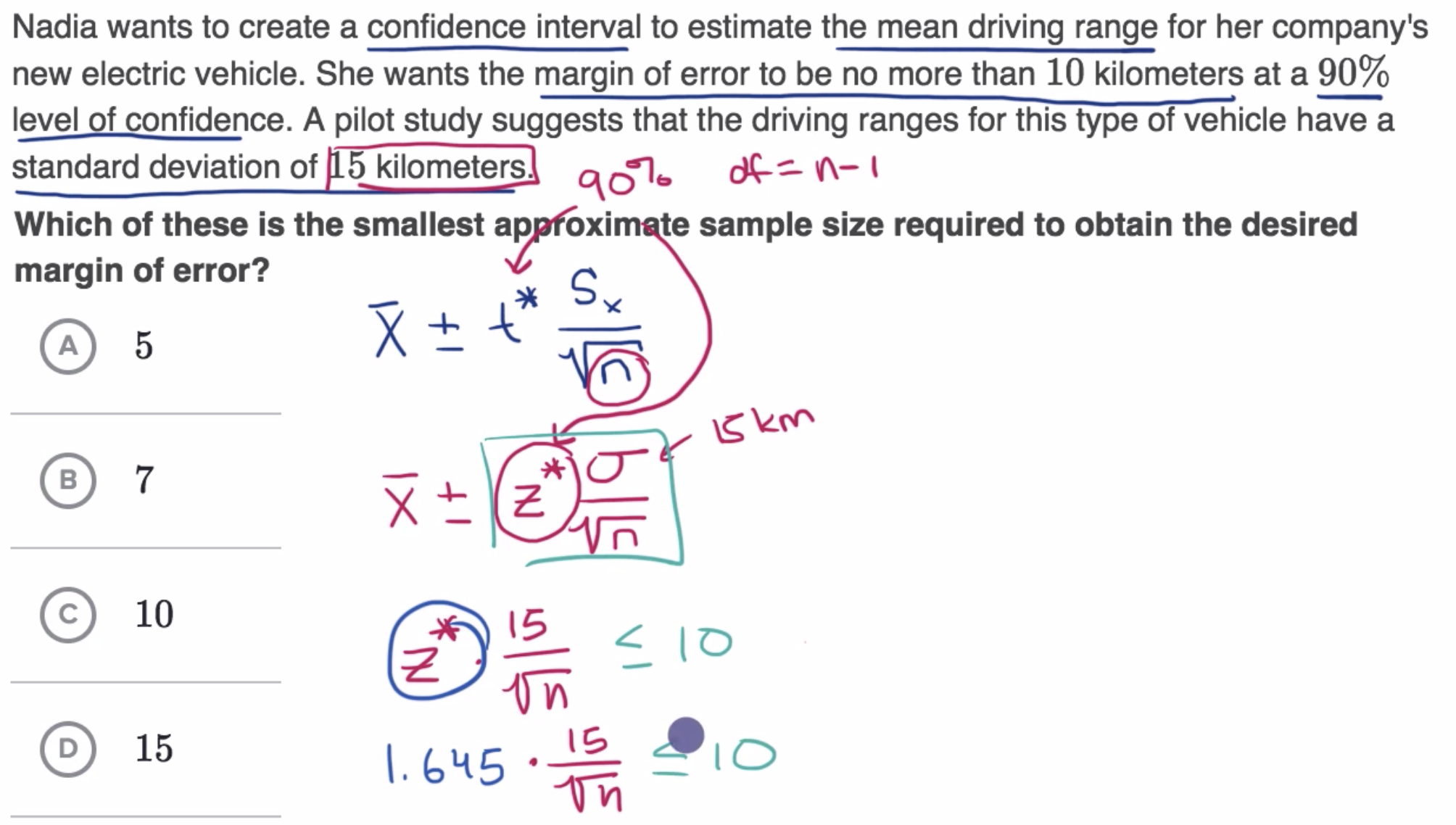 Sample size for a given margin of error for a mean fig 1