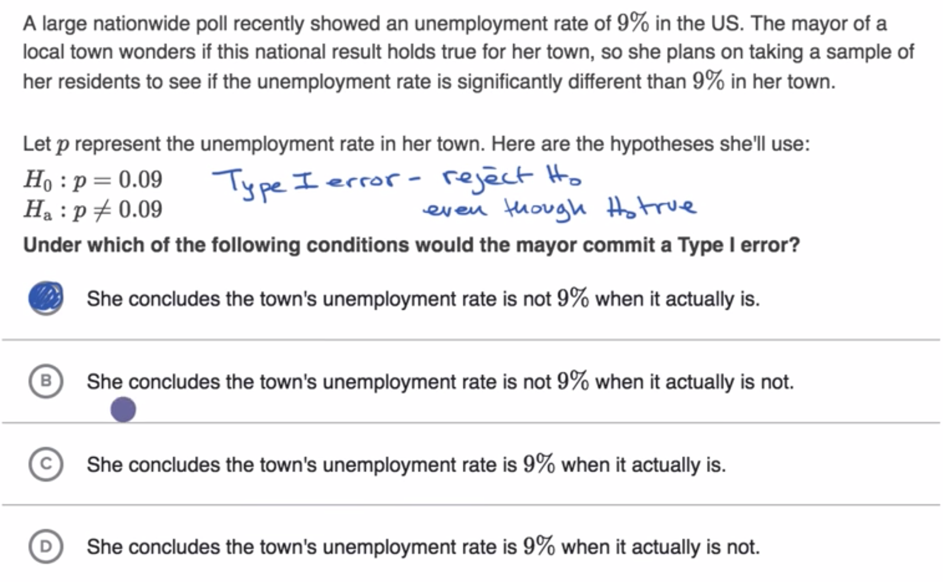 Examples identifying Type I and Type II errors fig 1