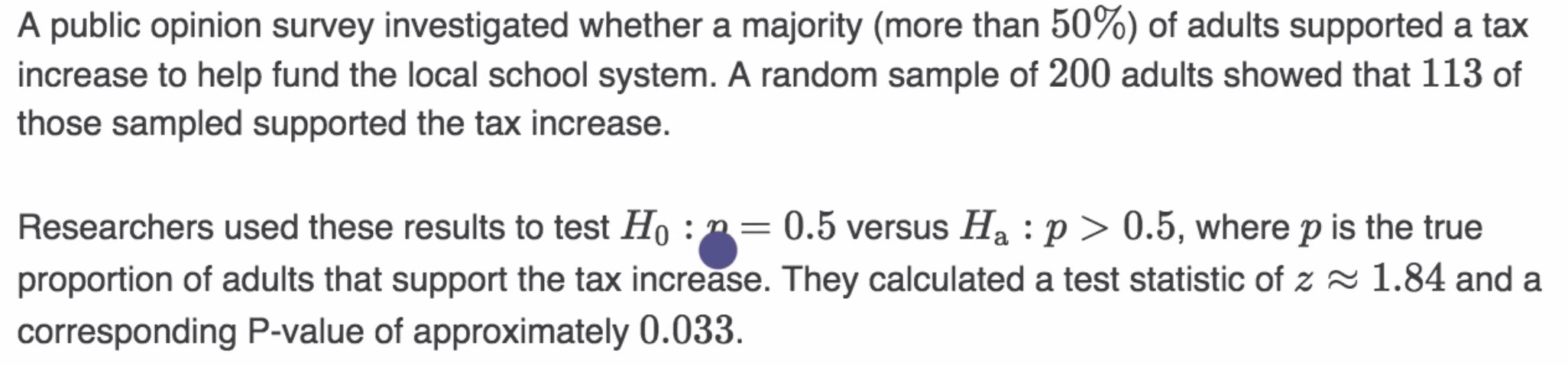 Making conclusions in a test about a proportion fig 1