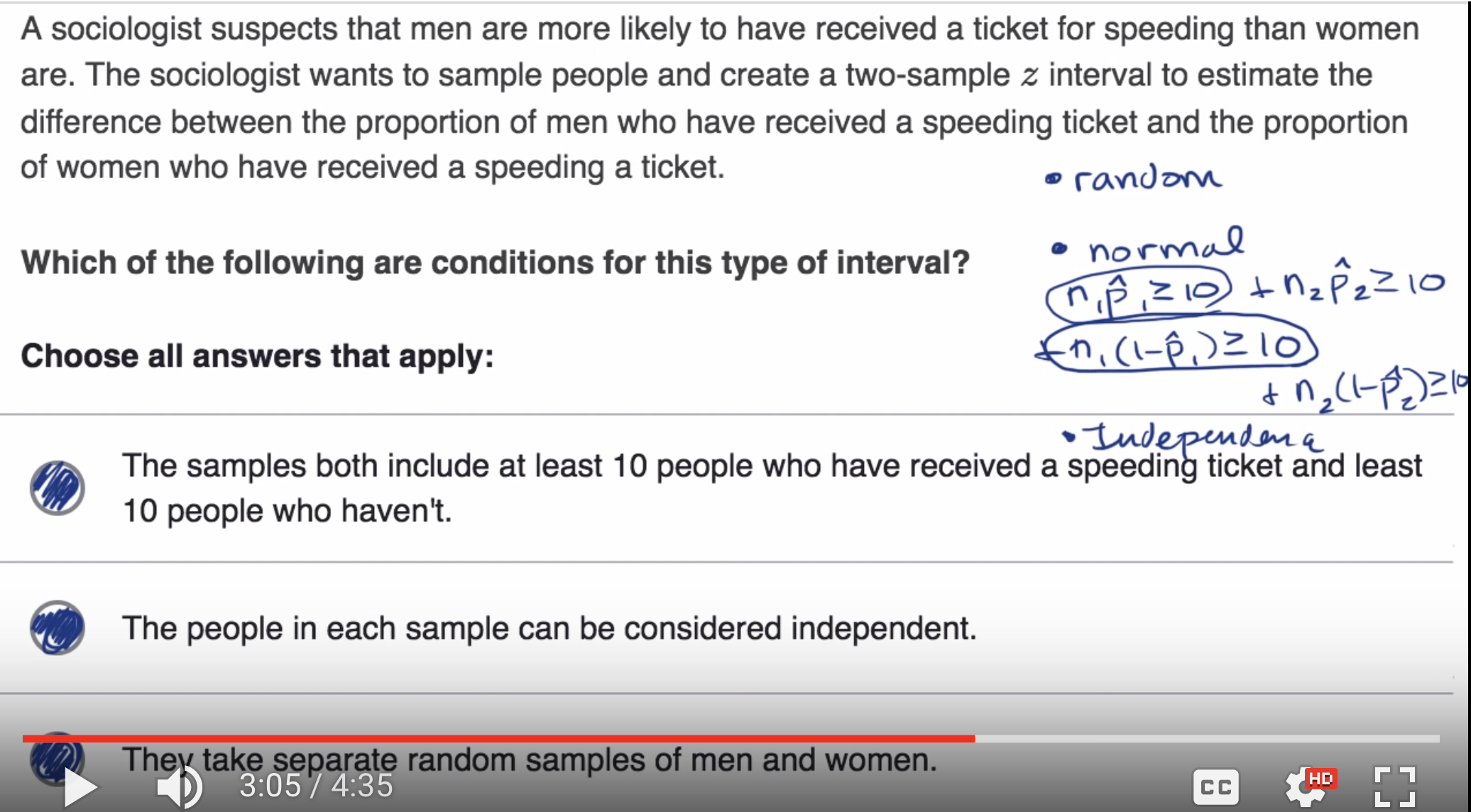 Examples identifying conditions for inference on two proportions fig 1